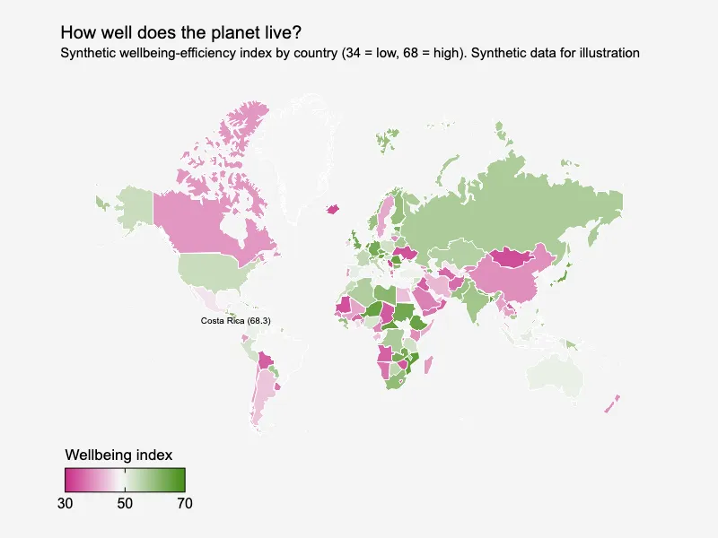 World choropleth with a diverging index