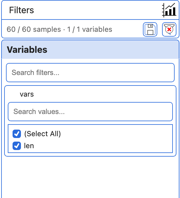 ngs360 style, light: the data filter panel