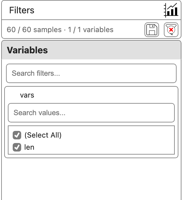rdc style, light: the data filter panel